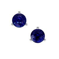 1.00 Ct.Tw. Blue Sapphire Studs Earrings, 14K White Gold Video