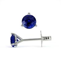 1.00 Ct.Tw. Blue Sapphire Studs Earrings, 14K White Gold Image