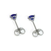 1.00 Ct.Tw. Blue Sapphire Studs Earrings, 14K White Gold Image