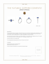 0.50 Ct. Blue Sapphire and Natural Diamond Pave Ring, 18K White Gold Appraisal