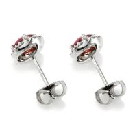 1.70 Ct.Tw. Pink Sapphire and Natural Diamond Pave Earrings, 18K White Gold Image