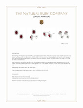 1.74 Ct.Tw.Total Carat Weight Ruby and Natural Diamond Studs Earrings, 18K White Gold Appraisal