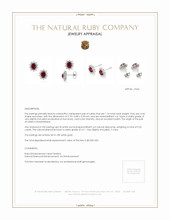 1.74 Ct.Tw. Ruby Natural Diamond Halo Earrings, 18K White Gold Appraisal