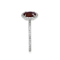 0.80 Ct. Ruby and Diamond Pave Ring, 18K White Gold Image