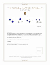 0.40 Ct.Tw.Total Carat Weight Sapphire Studs Earrings, 14K White Gold Appraisal