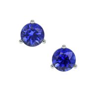 0.40 Ct.Tw.Total Carat Weight Sapphire Studs Earrings, 14K White Gold Video