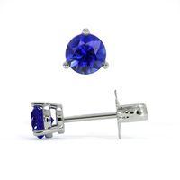 0.40 Ct.Tw.Total Carat Weight Sapphire Studs Earrings, 14K White Gold Image