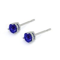 0.40 Ct.Tw.Total Carat Weight Sapphire Studs Earrings, 14K White Gold Image