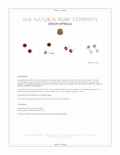 0.95 Ct.Tw.Total Carat Weight Ruby and Natural Diamond Pave Earrings, 18K White Gold Appraisal