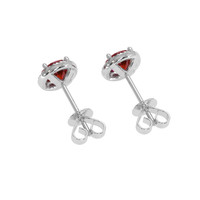 0.95 Ct.Tw. Ruby Natural Diamond Pave Earrings, 18K White Gold Image