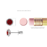 0.95 Ct.Tw. Ruby Natural Diamond Pave Earrings, 18K White Gold Image