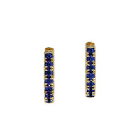 0.36 Ct.Tw. Blue Sapphire Pave Earrings, 14K Yellow Gold Video