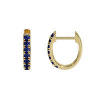 0.36 Ct.Tw. Blue Sapphire Pave Earrings, 14K Yellow Gold Image