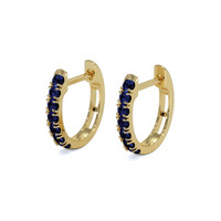 0.36 Ct.Tw. Blue Sapphire Pave Earrings, 14K Yellow Gold Image