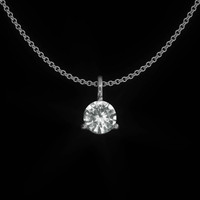 0.90 Ct. White Sapphire Solitaire Pendant, 14K White Gold Video