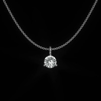 0.90 Ct. White Sapphire Solitaire Pendant, 14K White Gold Image