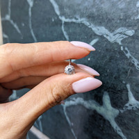 0.90 Ct. White Sapphire Solitaire Pendant, 14K White Gold Life Style