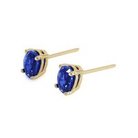 1.00 Ct.Tw. Blue Sapphire Studs Earrings, 14K Yellow Gold Image