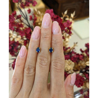 1.00&nbsp;Ct.Tw.Total Carat Weight Blue Sapphire Studs Earrings, 14K Yellow Gold Life Style