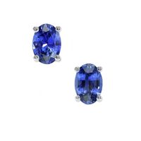 1.30 Ct.Tw. Blue Sapphire Studs Earrings, 14K White Gold Video