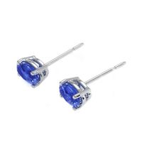 1.30 Ct.Tw. Blue Sapphire Studs Earrings, 14K White Gold Image