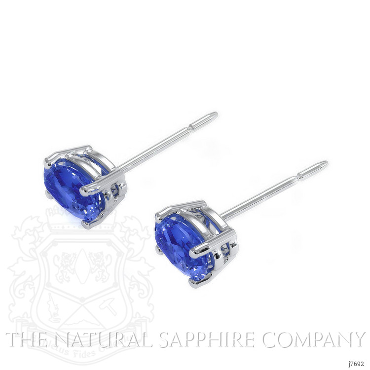 1.30 Ct.Tw. Blue Sapphire Studs Earrings, 14K White Gold