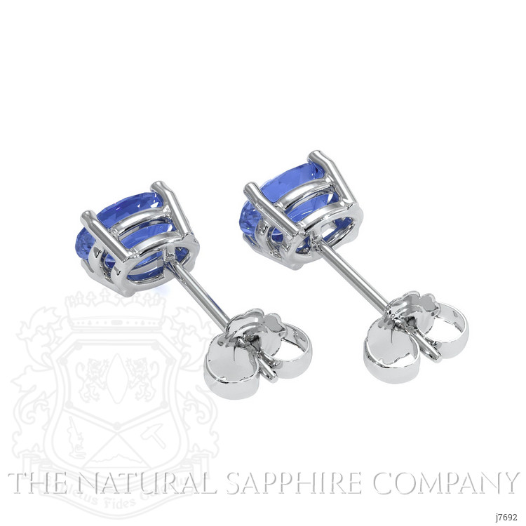 1.30 Ct.Tw. Blue Sapphire Studs Earrings, 14K White Gold