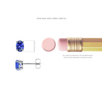 1.30 Ct.Tw. Blue Sapphire Studs Earrings, 14K White Gold Image