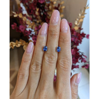 1.30&nbsp;Ct.Tw.Total Carat Weight Blue Sapphire Studs Earrings, 14K White Gold Life Style