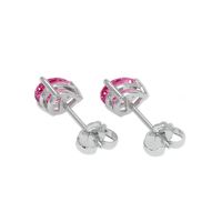 0.90 Ct.Tw. Pink Sapphire Studs Earrings, 14K White Gold Image