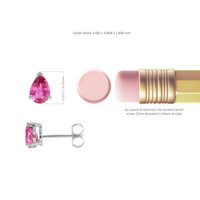 0.90 Ct.Tw. Pink Sapphire Studs Earrings, 14K White Gold Image