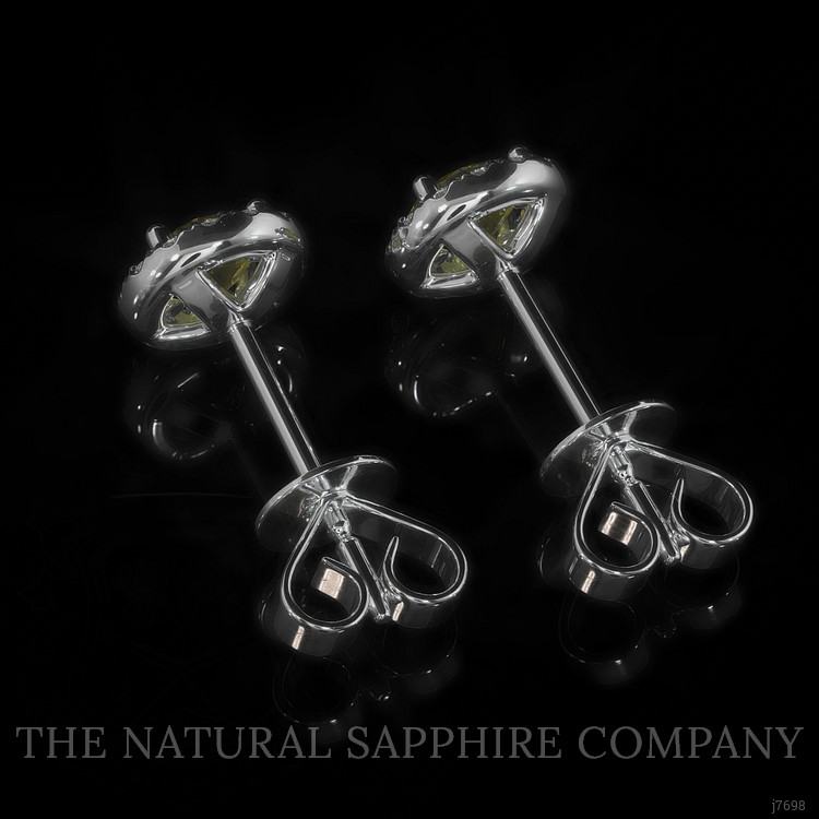 0.45 Ct.Tw. Yellow Sapphire and Natural Diamond Pave Earrings, 18K White Gold