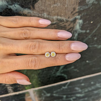 0.45&nbsp;Ct.Tw.Total Carat Weight Yellow Sapphire and Natural Diamond Studs Earrings, 18K White Gold Life Style