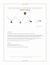 0.32 Ct. Blue Sapphire and Natural Diamond Pave Pendant, 18K White Gold Appraisal