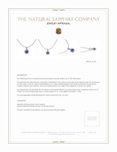 0.32 Ct. Blue Sapphire and Natural Diamond Pave Pendant, 18K White Gold Appraisal
