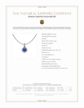 0.32 Ct. Blue Sapphire and Natural Diamond Pave Pendant, 18K White Gold Scan Report