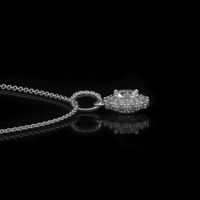 0.30 Ct. White Sapphire and Natural Diamond Pave Pendant, 18K White Gold Image