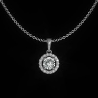 0.30 Ct. White Sapphire and Natural Diamond Pave Pendant, 14K White Gold Video