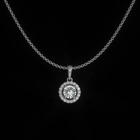 0.30 Ct. White Sapphire and Natural Diamond Pave Pendant, 14K White Gold Image