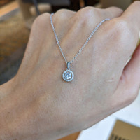 0.30 Ct. White Sapphire Pave Pendant, 14K White Gold Life Style