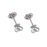 0.65 Ct.Tw. Pink Sapphire and Natural Diamond Pave Earrings, 18K White Gold Image