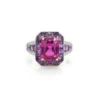 4.11 Ct. Sapphire Sapphire Antique Style Ring, 18K White Gold Video
