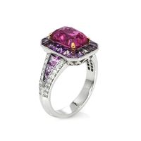 4.11 Ct. Sapphire Sapphire Antique Style Ring, 18K White Gold Image