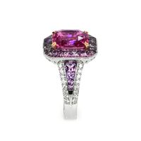 4.11 Ct. Sapphire Sapphire Antique Style Ring, 18K White Gold Image