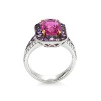 4.11 Ct. Sapphire Sapphire Antique Style Ring, 18K White Gold Image