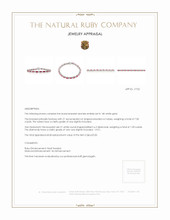7.00 Ct.Tw. Ruby Natural Diamond Bracelet, 14K White Gold Appraisal