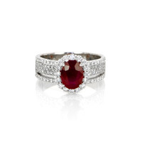 1.70 Ct. Ruby and Diamond Ring, 18K White Gold Video
