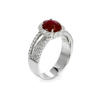 1.70 Ct. Ruby and Diamond Ring, 18K White Gold Image