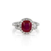 2.38 Ct. Ruby and Diamond Ring, 18K White Gold Video