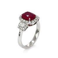 2.38 Ct. Ruby and Diamond Ring, 18K White Gold Image